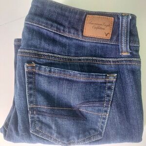 American Eagle Jeans Womens 4 Blue Artist‎ Low Rise Dark Wash Denim Preppy
